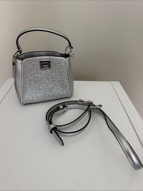 kate spade Silver Glitter Mini Top-Handle Bag